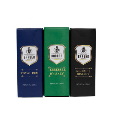 Beard Oil Trio: (Tennessee Whiskey, Midnight Brandy, Royal Rum)